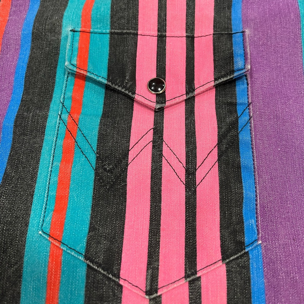 Vintage Wrangler 90’s Striped Western Shirt Men’s Size 17-35 - Picture 4 of 5
